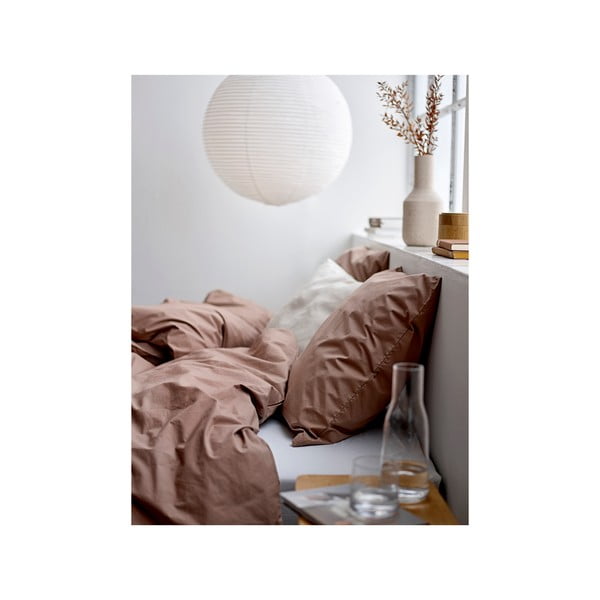 Barna egyszemélyes pamut-perkál ágyneműhuzat 140x200 cm Crisp – Södahl-image-1