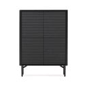 Fekete szekrény tölgyfa dekorral 104,5x144x40 cm Lenon – Kave Home