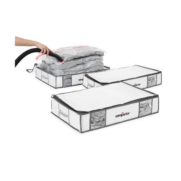 Vákuumos-megerősített textil ruhatároló doboz szett 3 db-os 45x65x15,5 cm Life – Compactor-image-4