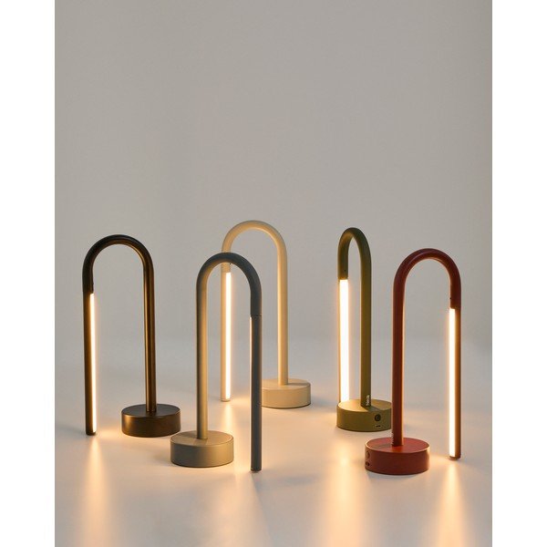 Világoskék fém LED asztali lámpa (magasság 30 cm) Bow – Kave Home-image-2