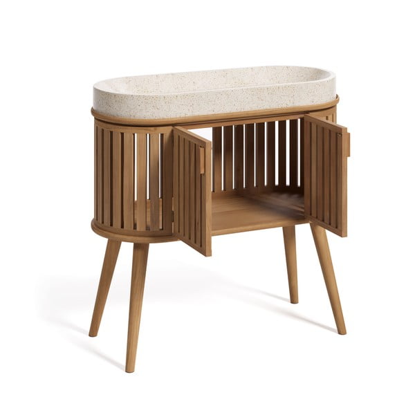 Rokia teakfa mosdókagylós szekrény - Kave Home-image-2