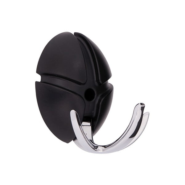 Fekete-fényes ezüstszínű fali műanyag akasztó Tick – Spinder Design-image-1