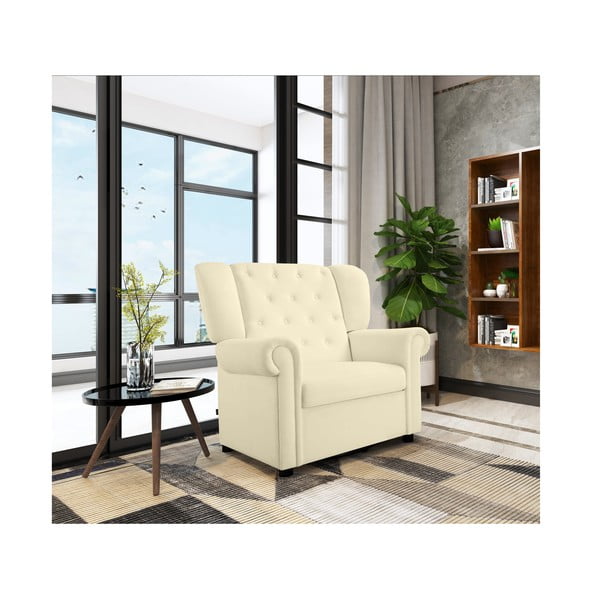 Fehér bársony chesterfield-hinta fotel Lillyse – Støraa-image-2