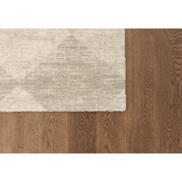 Bézs gyapjú szőnyeg 133x190 cm Agnus Checkered – Agnella-image-4