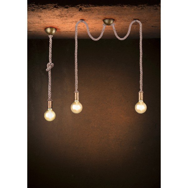 Sárgaréz színű függőlámpa ø 12 cm Rope – Trio-image-3