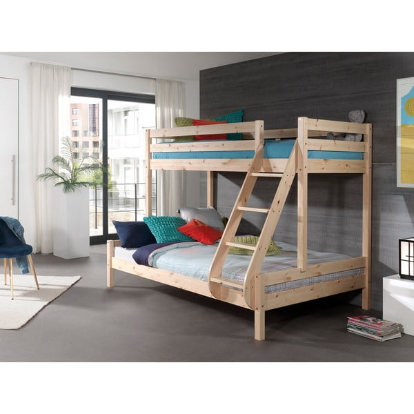 Pino Martin borovi fenyő emeletes gyerekágy, 140x200/90x200 cm - Vipack-image-1