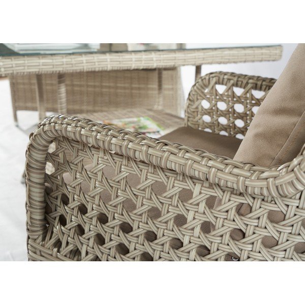 Bézs műrattan négyszemélyes kerti lounge szett Cenova – Floriane Garden-image-3