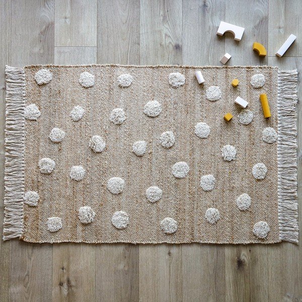 Nop juta és pamut keverékéből készült, kézzel készített szőnyeg, 100 x 150 cm - Nattiot-image-3