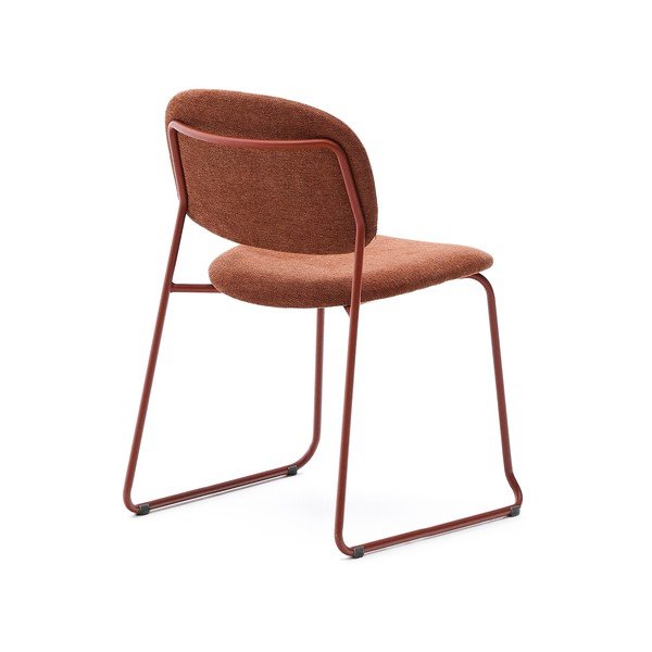 Terrakotta színű fém rakásolható étkezőszék Meli – Kave Home-image-4