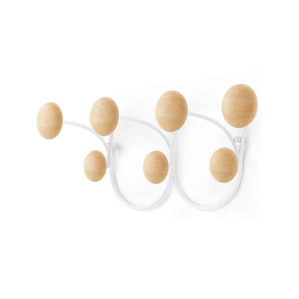 Fehér-natúr színű borovi fenyő fali fogas Dotsy – Umbra-image-3