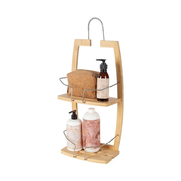 Natúr színű bambusz fürdőszobai függő polc – Compactor-image-3
