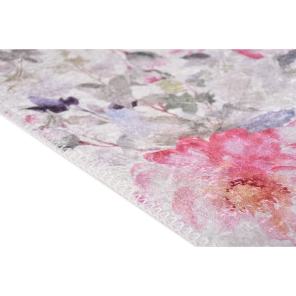 Rózsaszín-elefántcsont színű mosható szőnyeg 80x150 cm Pink Garden – Vitaus-image-2