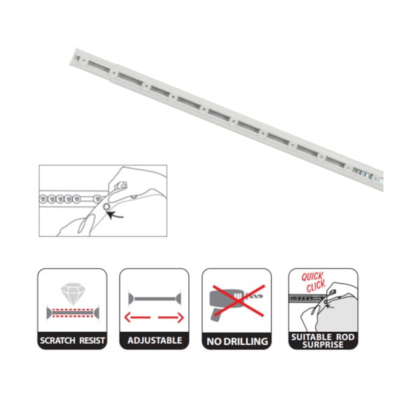 Fehér zuhanyfüggöny rúd 125 - 200 cm Surprise – Spirella-image-2