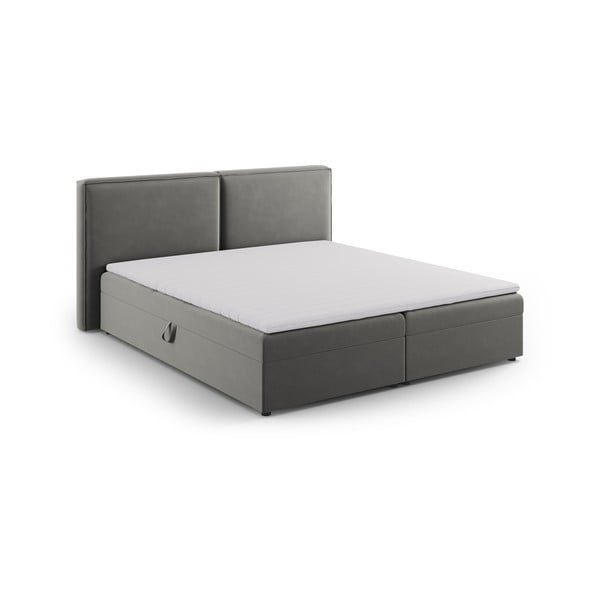 Szürke ágyneműtartós boxspring ágy 180x200 cm Arendal – Cosmopolitan Design