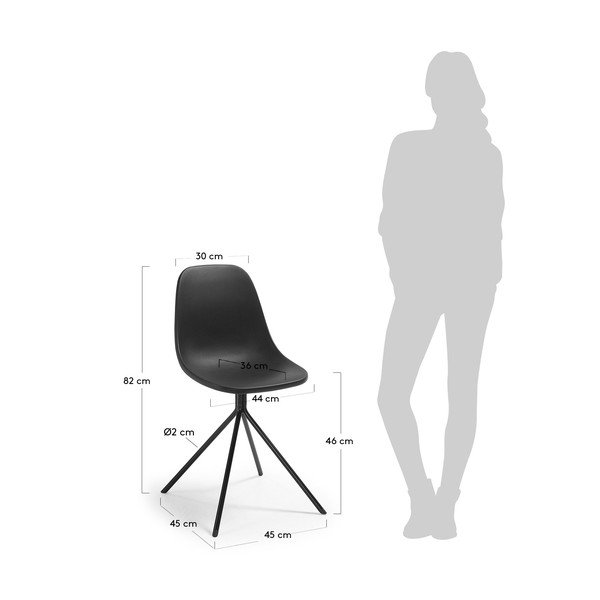 Mint 2 részes fekete étkezőszék szett - La Forma-image-2