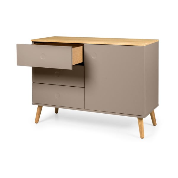 Barna alacsony komód tölgyfa dekorral 109x79 cm Dot – Tenzo-image-3