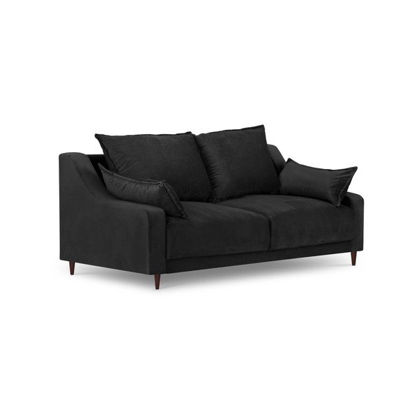 Freesia fekete bársony kanapé, 150 cm - Mazzini Sofas-image-2