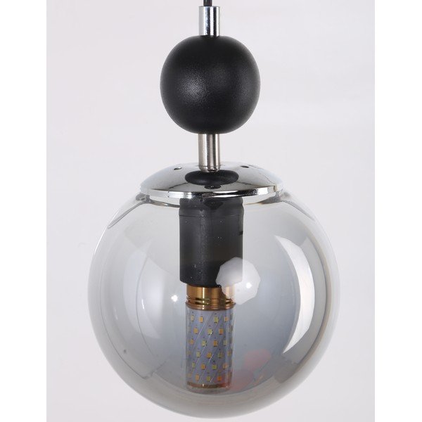 Fekete-szürke függőlámpa üveg búrával ø 15 cm Marble – Squid Lighting-image-1