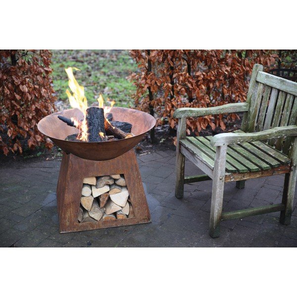 Camping fém tűzrakó fatárolóval - Esschert Design-image-1