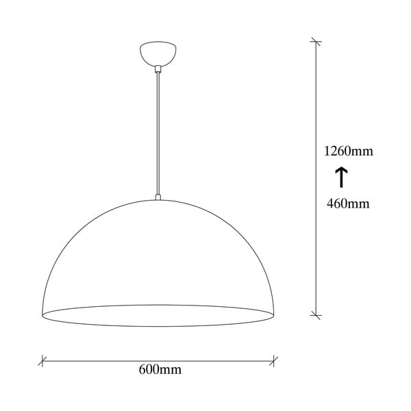 Fekete függőlámpa fém búrával ø 60 cm Coppa – Opviq lights-image-4