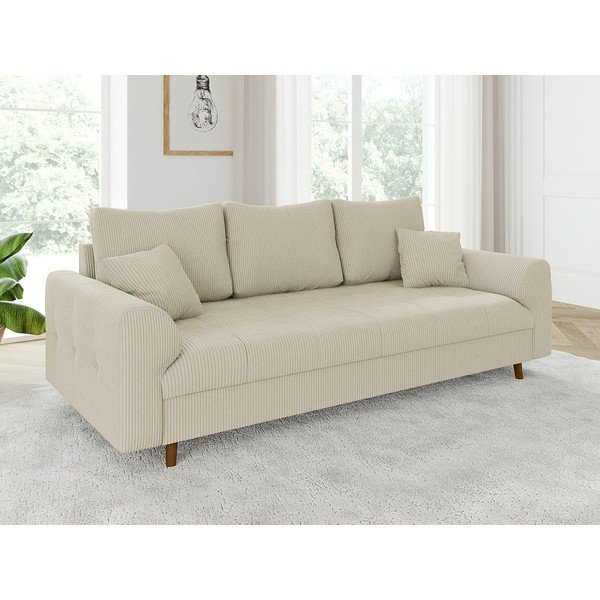 Bézs kordbársony kanapé 210 cm Ariella – Ropez-image-3