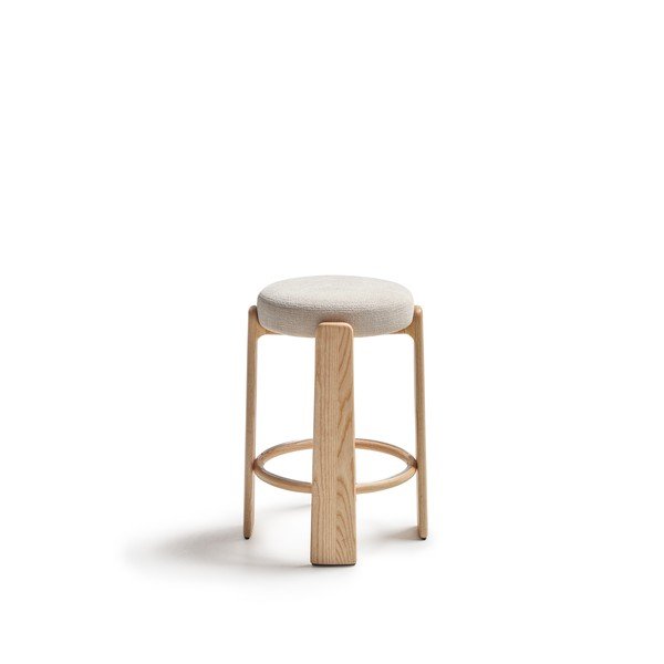 Bézs-világos natúr színű kőrisfa bárszék (ülésmagasság 75 cm) Granite – Kave Home-image-2