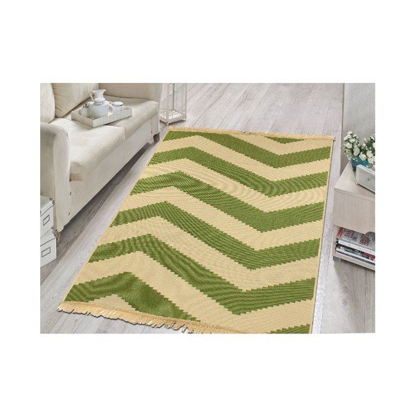 ZigZag Green Beige szőnyeg, 120 x 180 cm-image-2