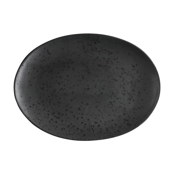 Basics Black fekete agyagkerámia szervírozó tányér, 45 x 34 cm - Bitz