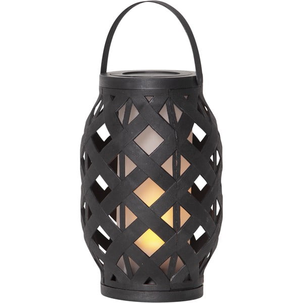 Flame Lantern fekete lámpás, magasság 23 cm - Star Trading
