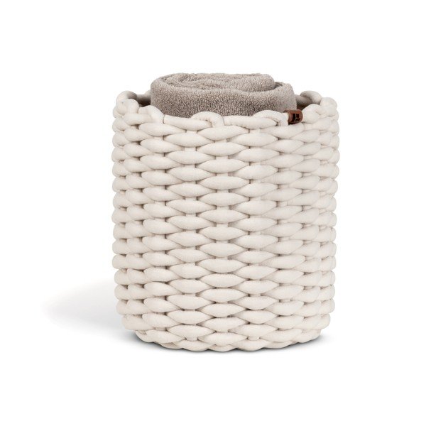 Textil tárolókosár ø 25x25 cm Peach Skin Round M – Bigso-image-4