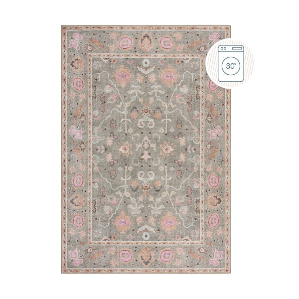 Világoszöld mosható szőnyeg 115x170 cm Una Floral – Flair Rugs