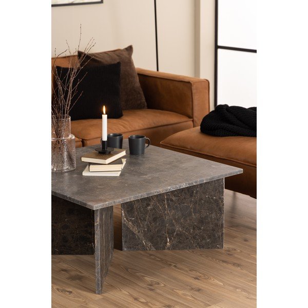 Fekete márvány dohányzóasztal 90x90 cm Vega – Actona-image-1