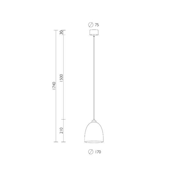 Awa mennyezeti lámpa arany színben, fehér kábellel - Sotto Luce-image-3