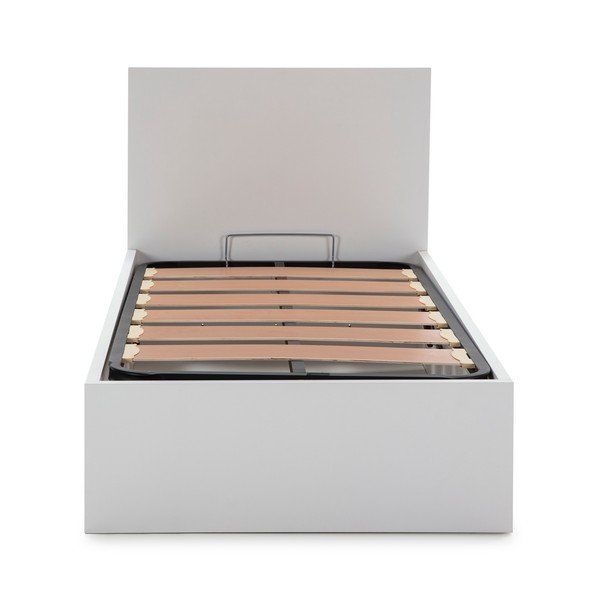 Fehér ágy tárolóhellyel és ágyráccsal 90x190 cm Kronos - Marckeric