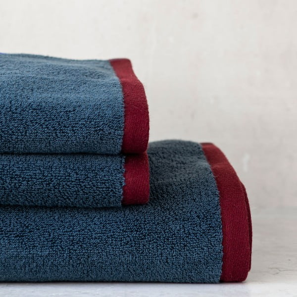 Sötétkék-szürke frottír bio pamut fürdőlepedő 70x133 cm Soft – Mette Ditmer Denmark-image-2