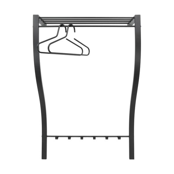 Fekete fém fali fogas polccal 75 cm Carve – Spinder Design-image-2