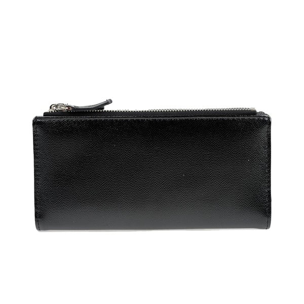 Fekete műbőr pénztárca, 10,5 x 19 cm - Carla Ferreri