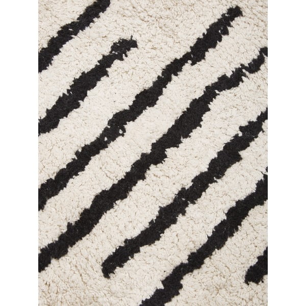 Fini bézs-fekete kézzel szőtt pamut szőnyeg, ø 150 cm - Westwing Collection-image-1