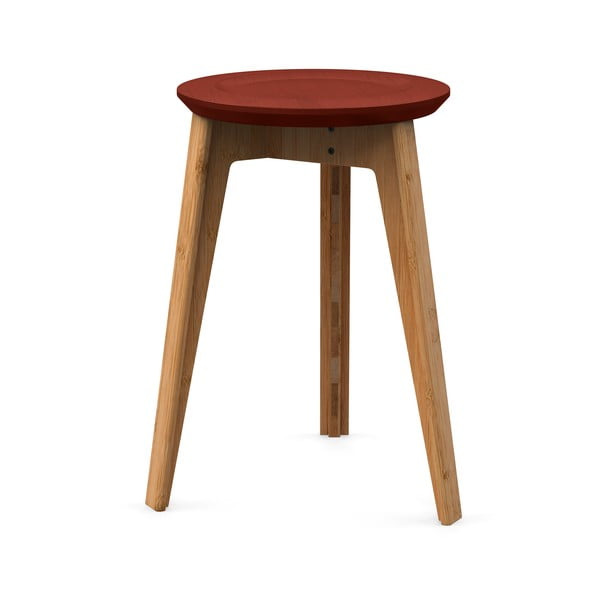 Button bambusz szék piros bükkfa ülőlappal - We Do Wood