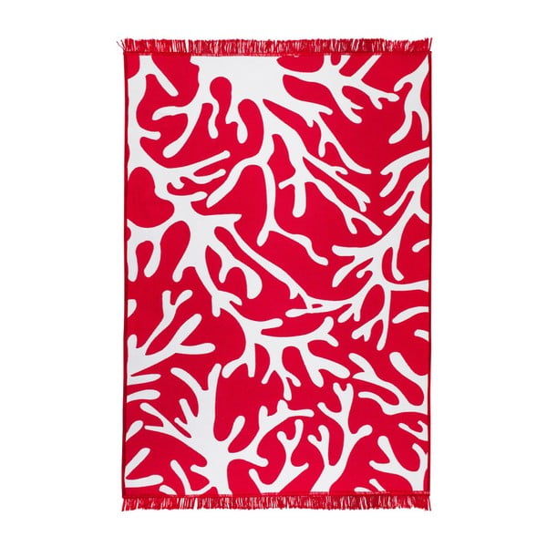 Coral Reef piros-fehér kétoldalas szőnyeg, 140 x 215 cm
