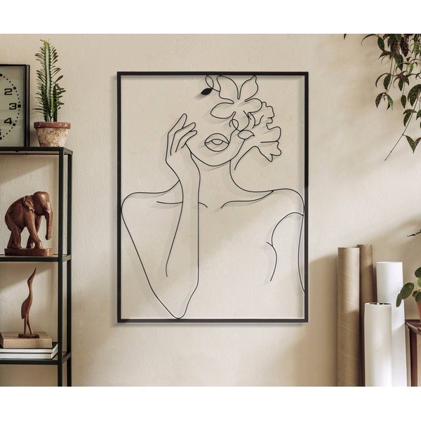 Fém fali dekoráció 60x80 cm Woman with Flowers – Mauro Ferretti-image-1