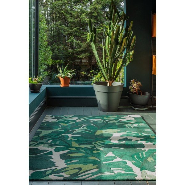 Sötétzöld kézi szövésű gyapjú szőnyeg 200x300 cm Matrix – Asiatic Carpets-image-1