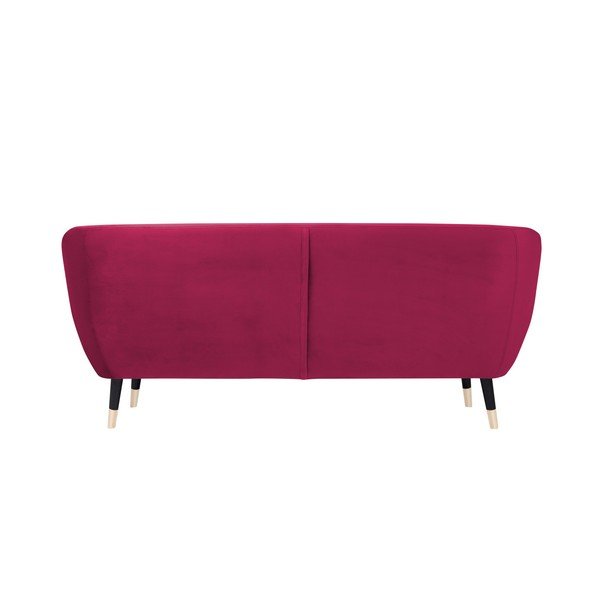 Benito rózsaszín háromszemélyes kanapé fekete lábakkal, 188 cm - Mazzini Sofas-image-4