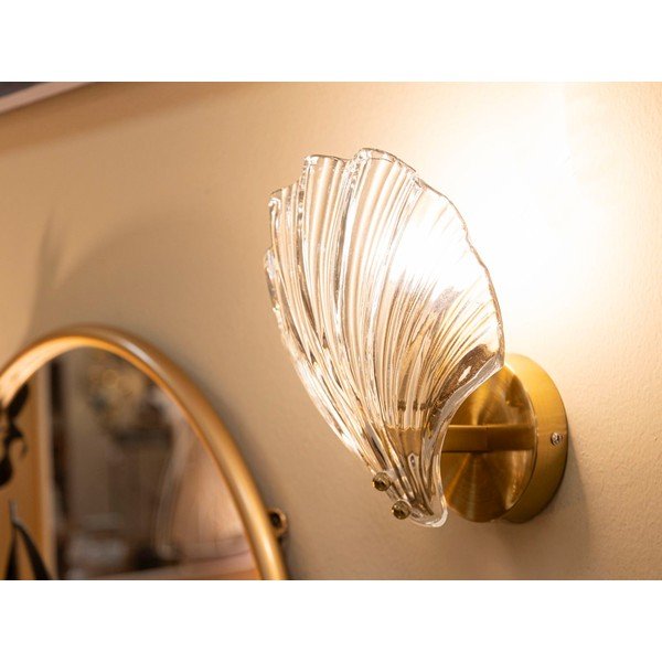 Aranyszínű üveg fali lámpa Da Muro Shell – Mauro Ferretti-image-1