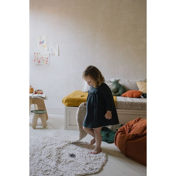 Világosszürke mosható kézi szövésű pamut gyerek szőnyeg 130x135 cm Bunny – Lorena Canals-image-4