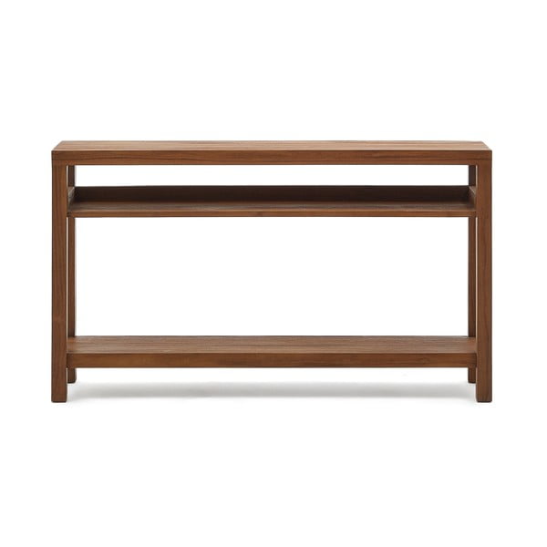 Natúr színű teakfa konzolasztal 35x140 cm Sashi – Kave Home