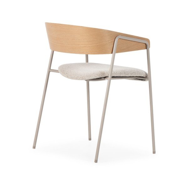 Világosszürke-natúr színű kárpitozott karfás étkezőfotel szett 2 db-os Cora – MOME-image-3