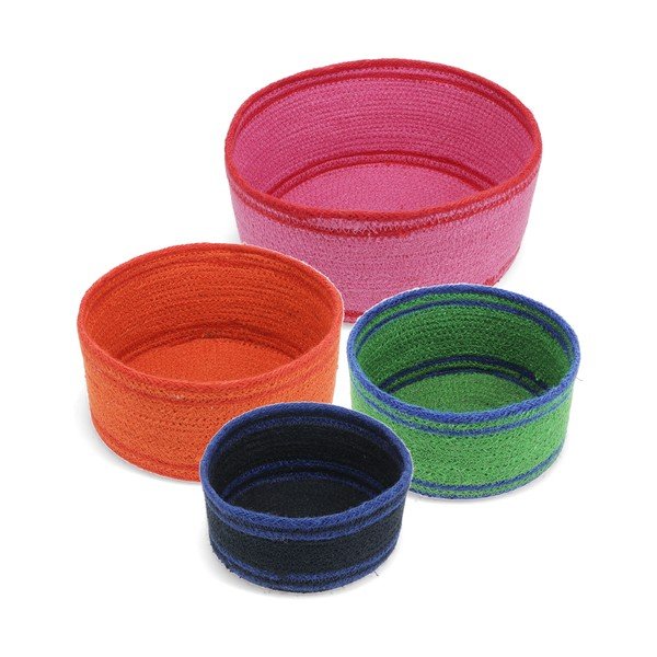 Juta tárolókosár szett 4 db-os ø 23x11 cm – Rex London