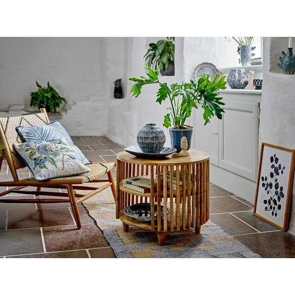 Natúr színű mangófa kerek dohányzóasztal ø 60 cm Sali – Bloomingville-image-4