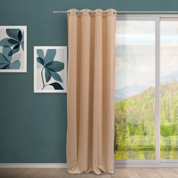 Világosbarna kordbársony függöny 140x260 cm Merely – Casa Selección-image-1